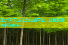 沧州58同城交友约会平台，快速找到附近的伴侣