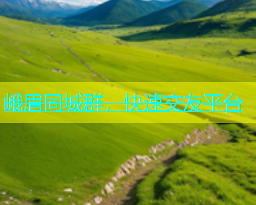 峨眉同城群，快速交友平台  第1张
