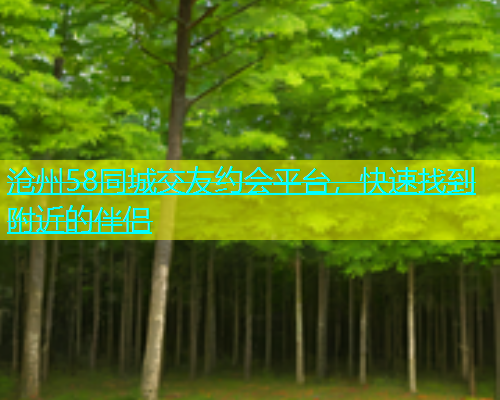 沧州58同城交友约会平台，快速找到附近的伴侣  第1张